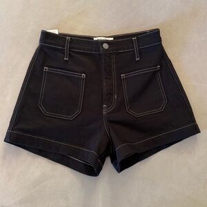 Reformation Jean Alyssa High Rise High Waisted Jean Denim Shorts size 26 Black